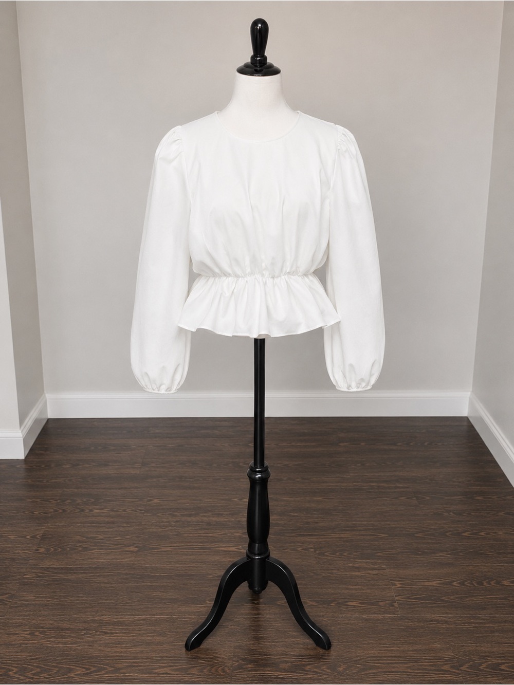Zara Peplum Hem Long Sleeve Blouse